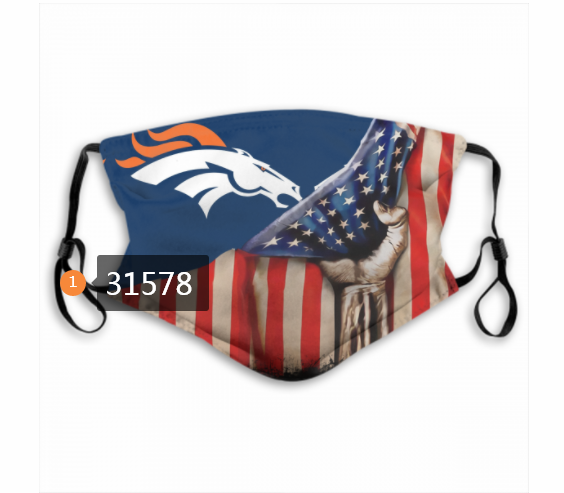 NFL 2020 Denver Broncos #8 Dust mask with filter